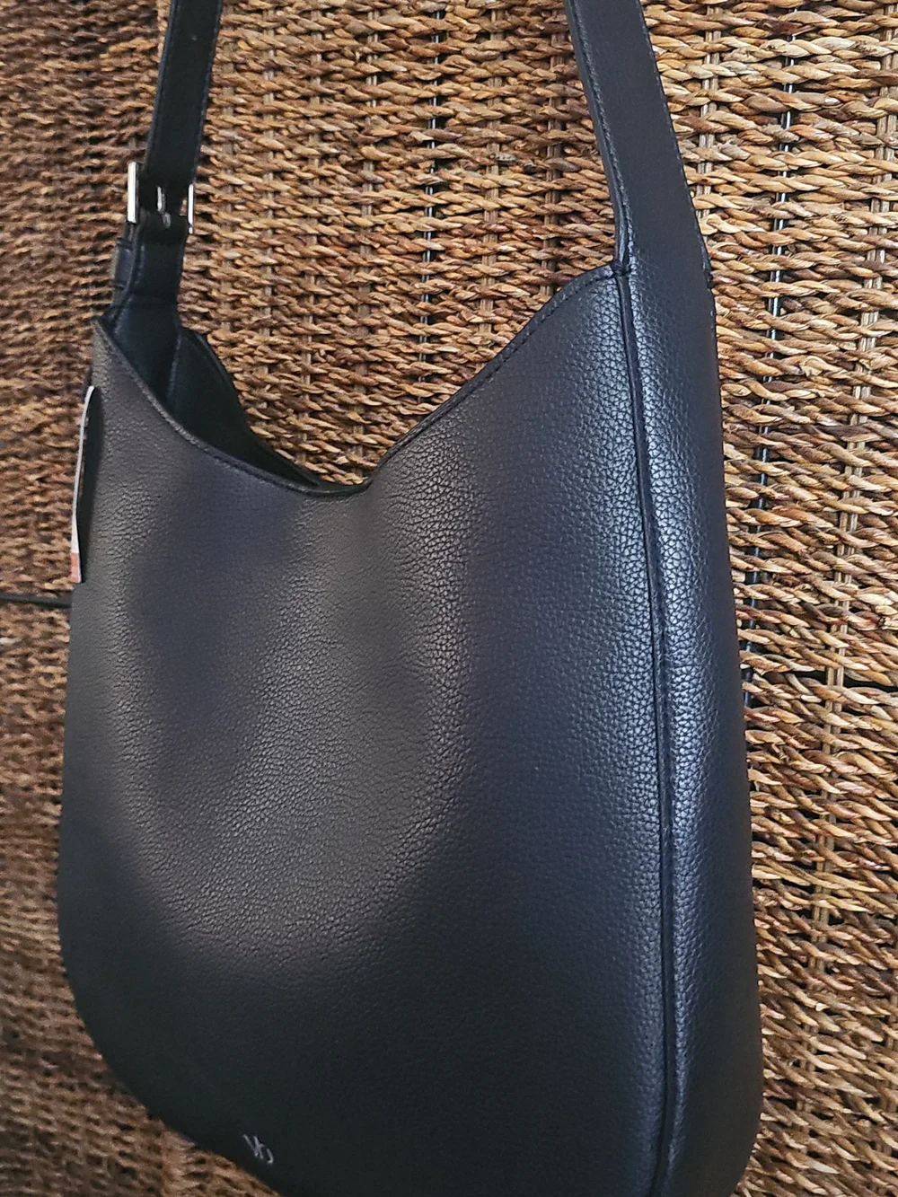 New Vera Bradley Black pebbled faux leather HOBO convertible crossbody bag